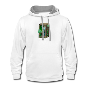 Open image in slideshow, Contrast Hoodie - white/gray
